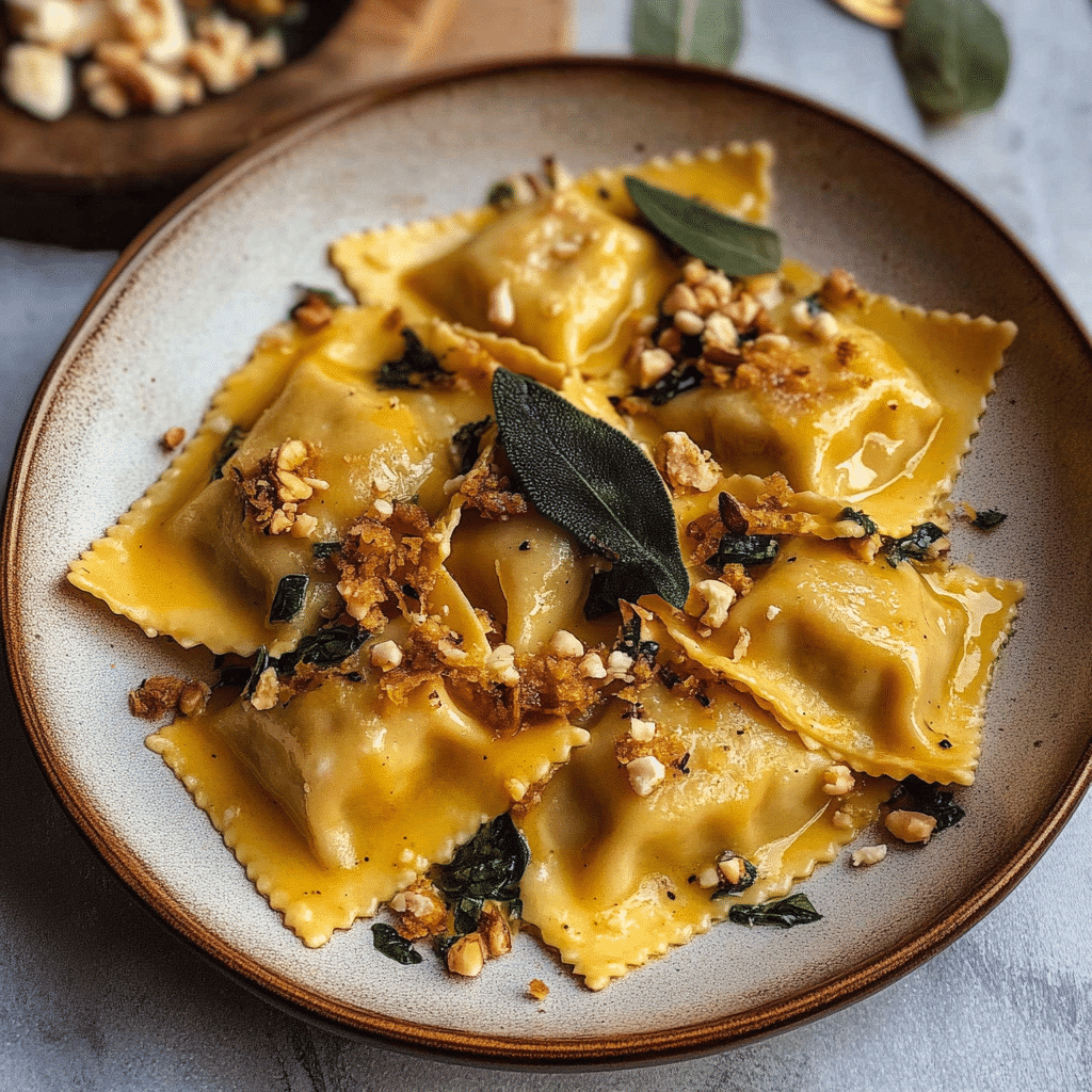 Butternut Squash Ravioli with Sage Butter 19 Butternut Squash Ravioli with Sage Butter