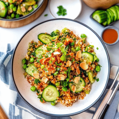Cucumber Crispy Rice Salad