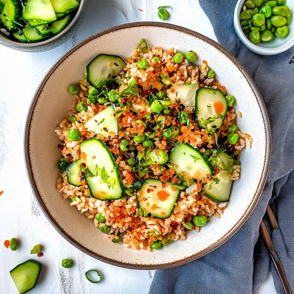 Cucumber Crispy Rice Salad