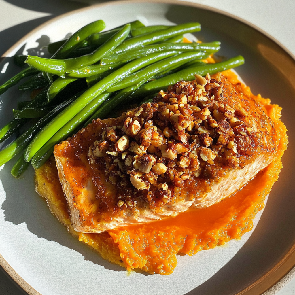 Pecan-Crusted Salmon with Sweet Potato Mash 20 Pecan-Crusted Salmon with Sweet Potato Mash