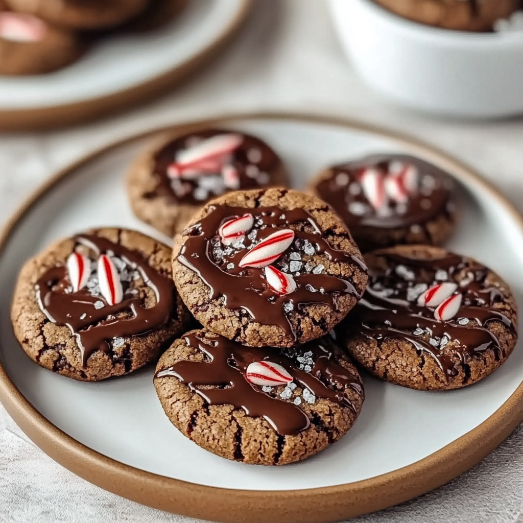 Peppermint Mocha Thumbprint Cookies