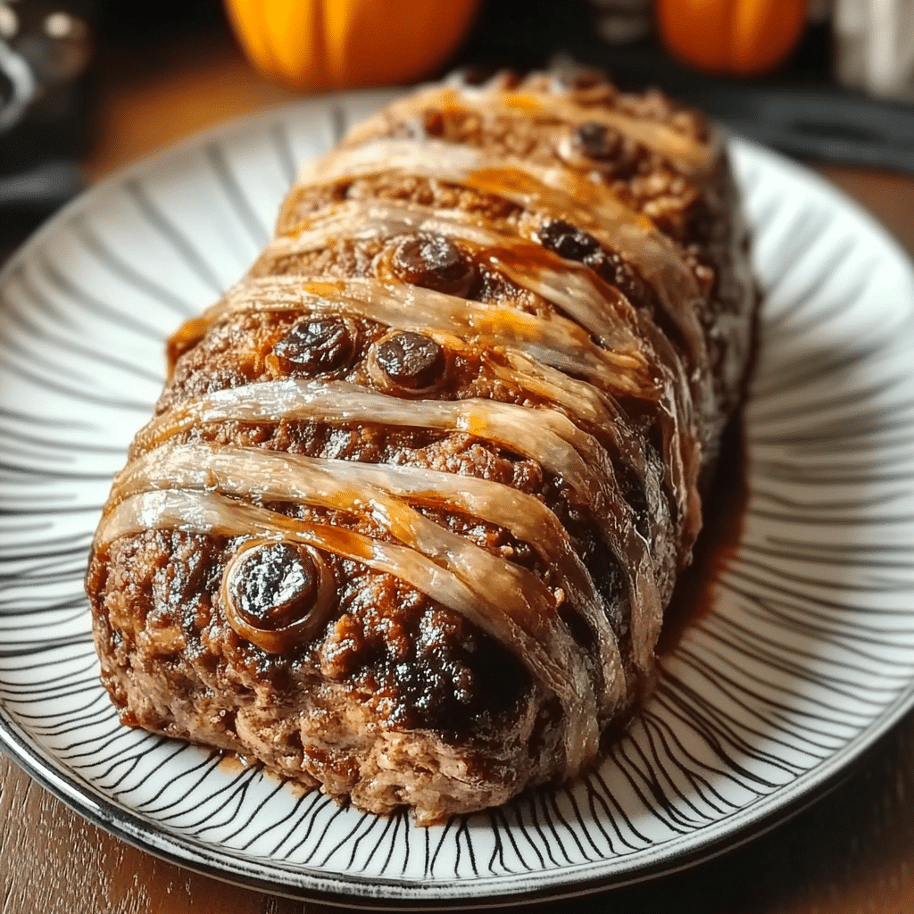 Spooky Mummy Meatloaf 19 Spooky Mummy Meatloaf