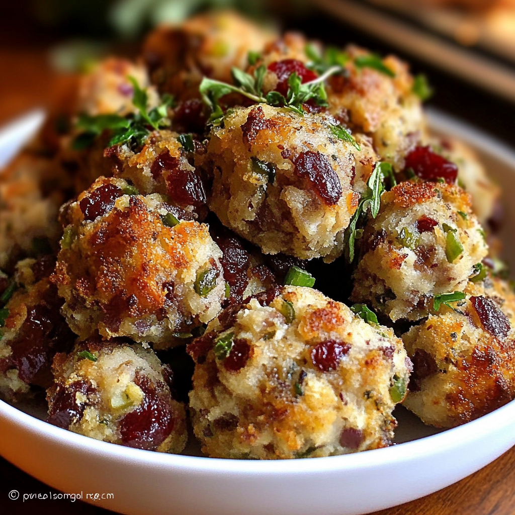 Cranberry Turkey Stuffing Balls