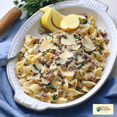 Creamy Pear and Sausage Pasta