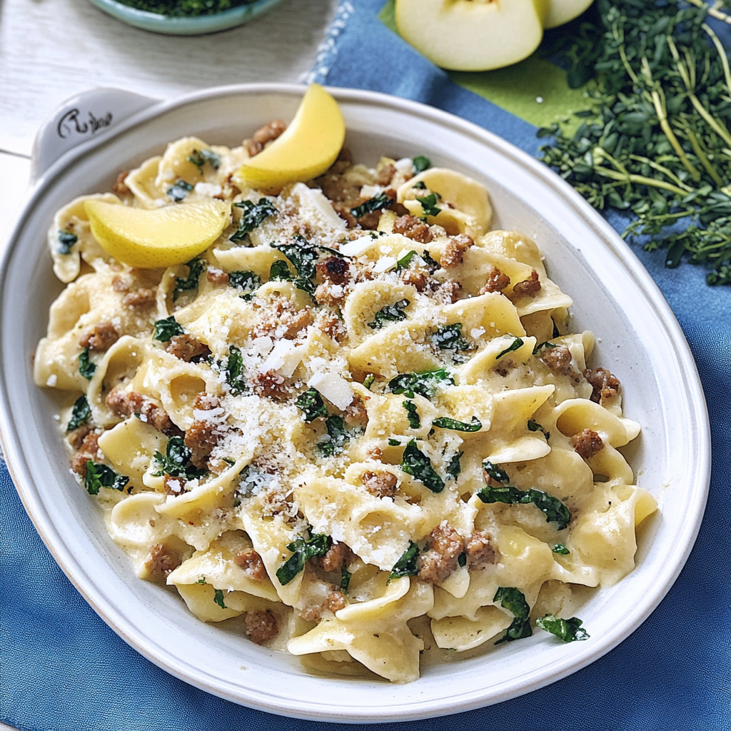 Creamy Pear and Sausage Pasta