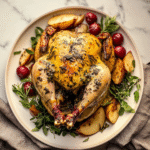 Herb Butter Roast Chicken with Pears