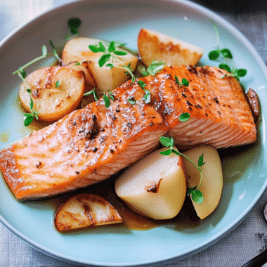 Pear Preserves Glazed Salmon