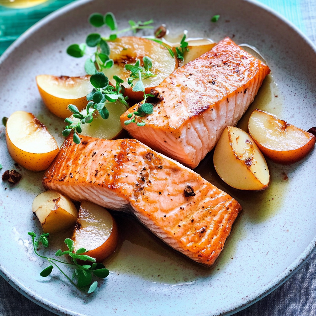 Pear Preserves Glazed Salmon
