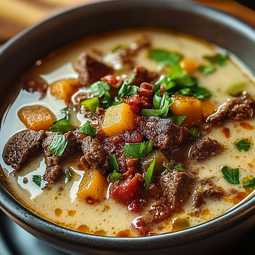Philly Cheesesteak Soup
