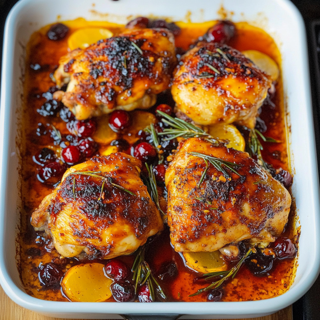 Roasted Cranberry Chicken Thighs