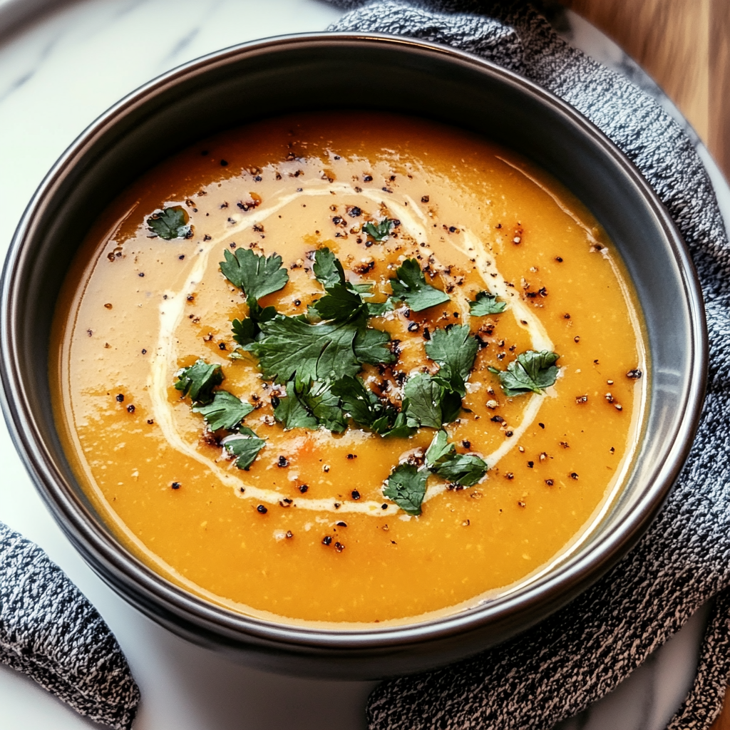 Spiced Carrot and Lentil Soup