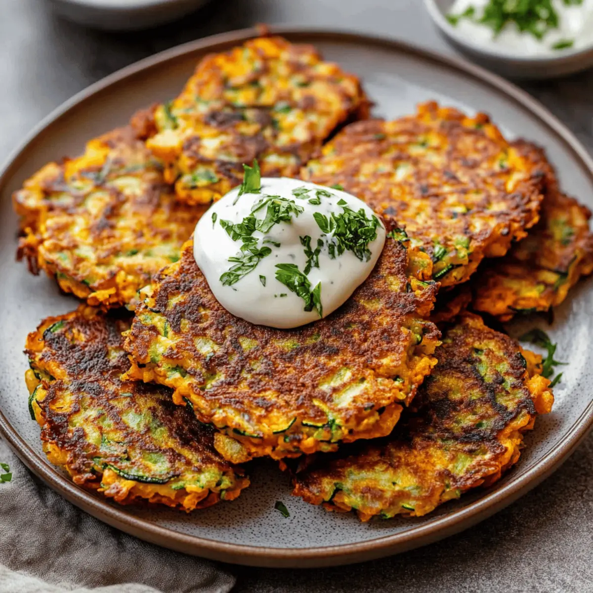 Irresistibly Crispy Zucchini & Sweet Potato Fritters Recipe 1 Zucchini & Sweet Potato Fritters