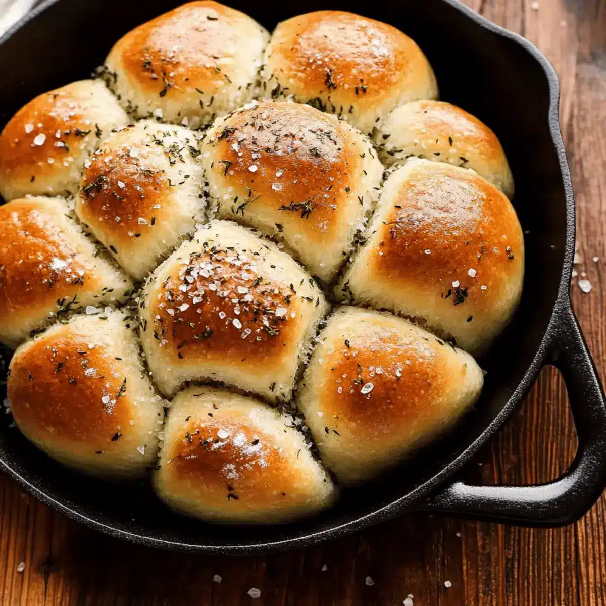 Irresistibly Easy Sea Salt & Herb Skillet Rolls You’ll Love 1 Sea Salt & Herb Skillet Rolls
