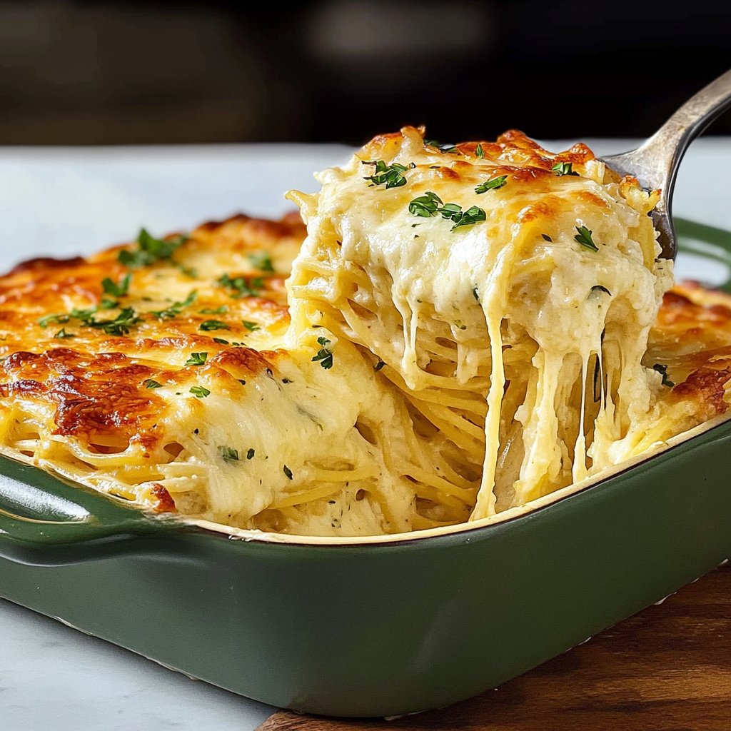 Alfredo Baked Spaghetti