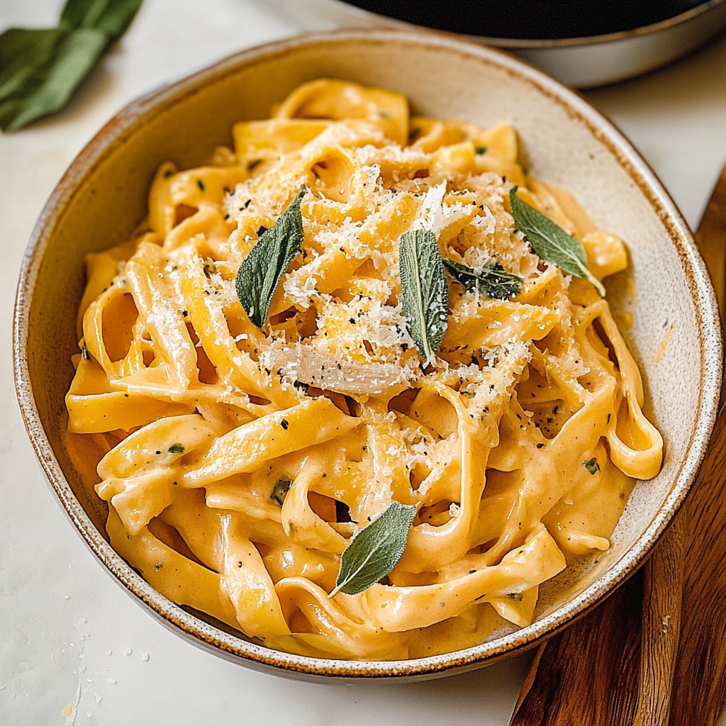Autumn Harvest Creamy Pumpkin Alfredo Pasta 1