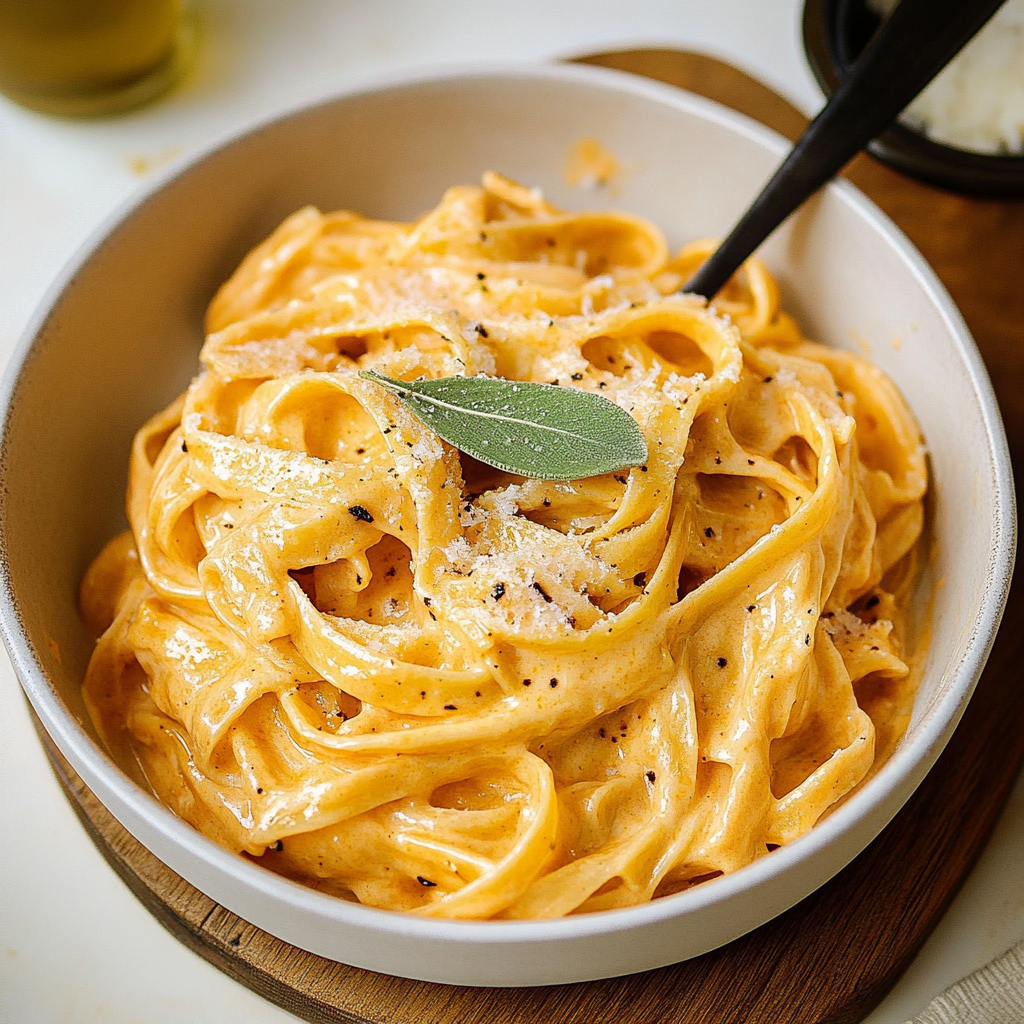 Autumn Harvest Creamy Pumpkin Alfredo Pasta