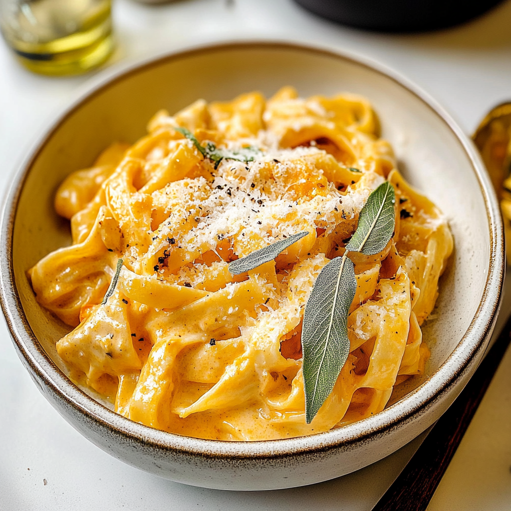 Autumn Harvest Creamy Pumpkin Alfredo Pasta