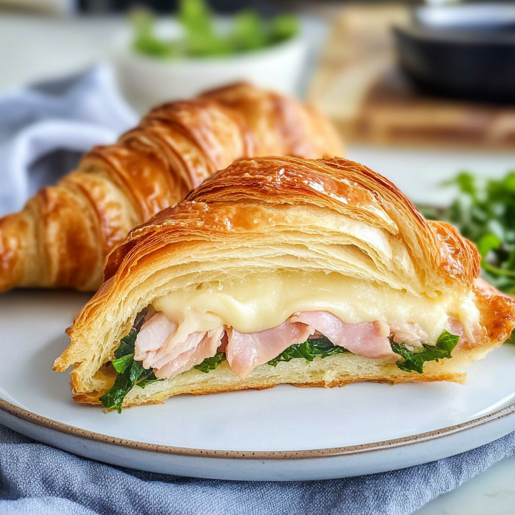 Baked Turkey & Cheese Croissant