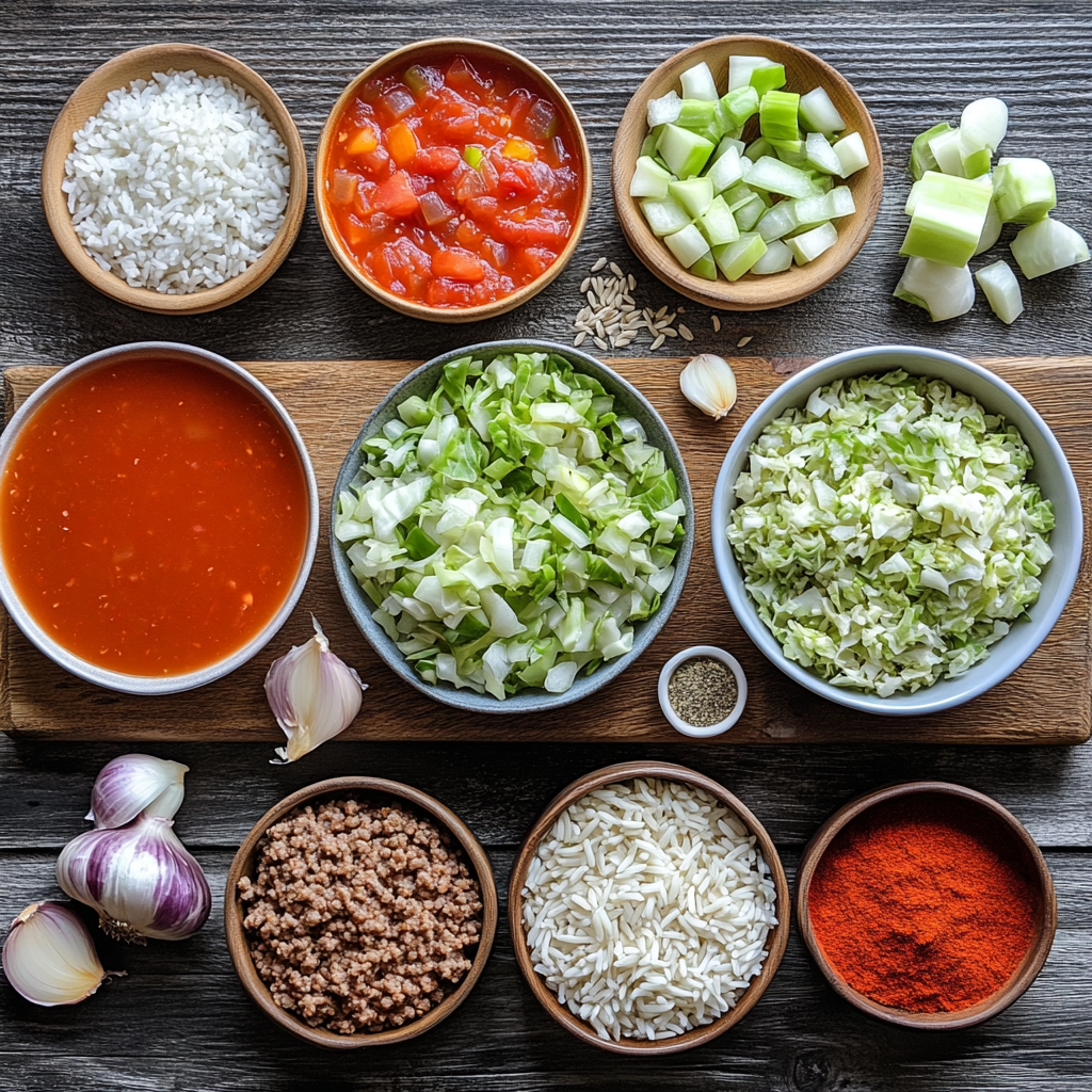 Cabbage Roll Soup ingredients