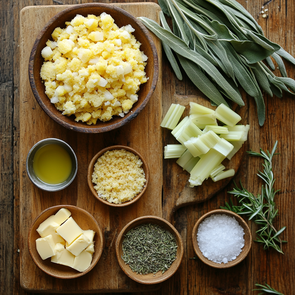 Cornbread Stuffing ingredients