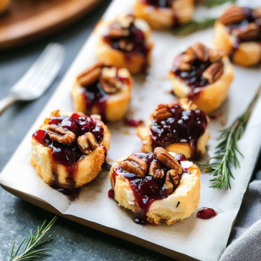 Cranberry Pecan Brie Bites 1