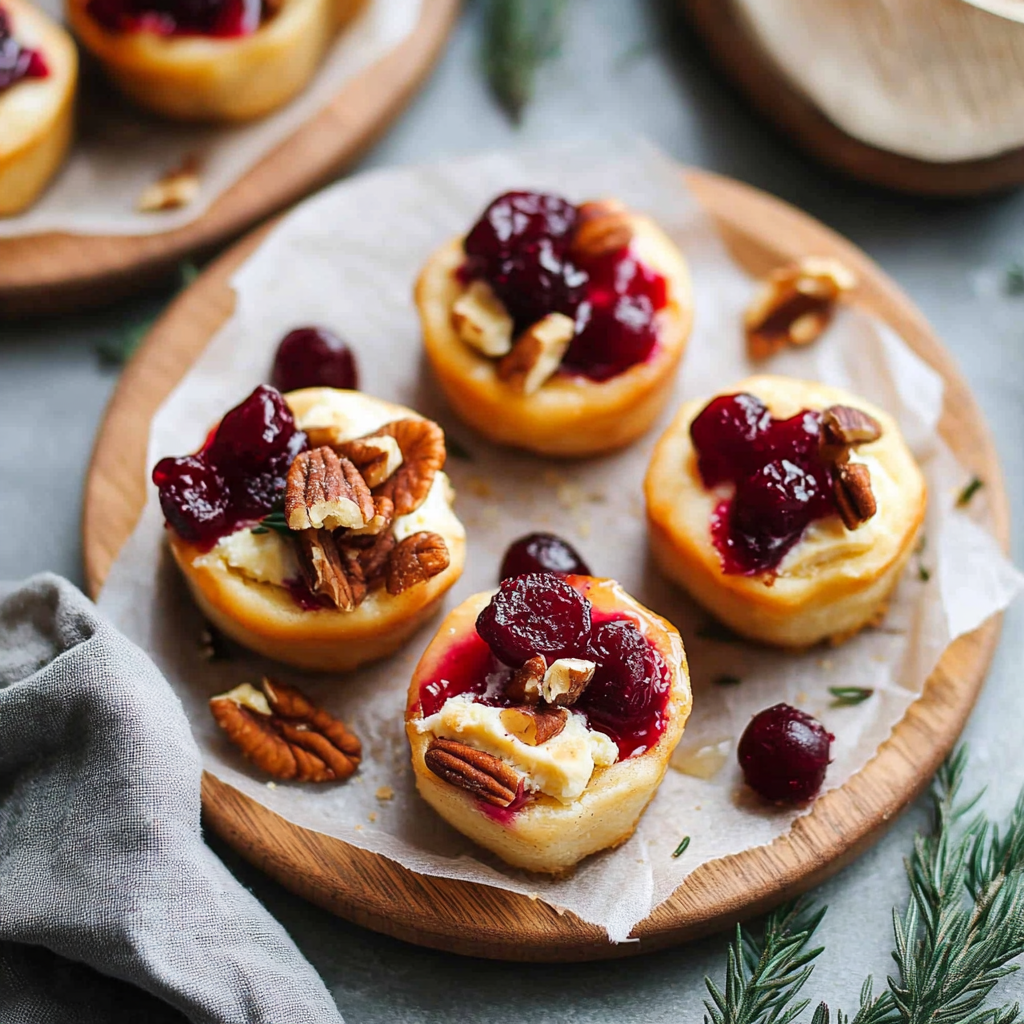 Cranberry Pecan Brie Bites