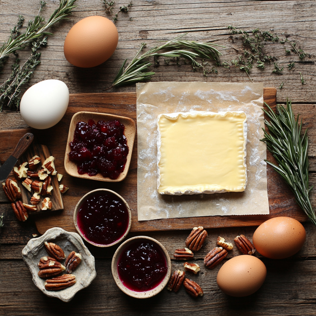 Cranberry Pecan Brie Bites ingredients