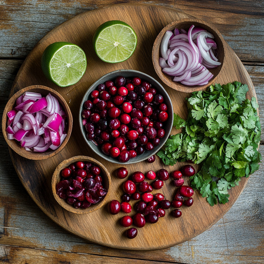Cranberry Salsa ingredients