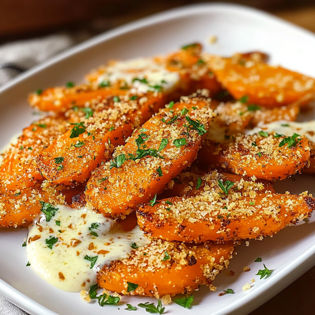 Crispy Parmesan Ranch Smashed Carrots