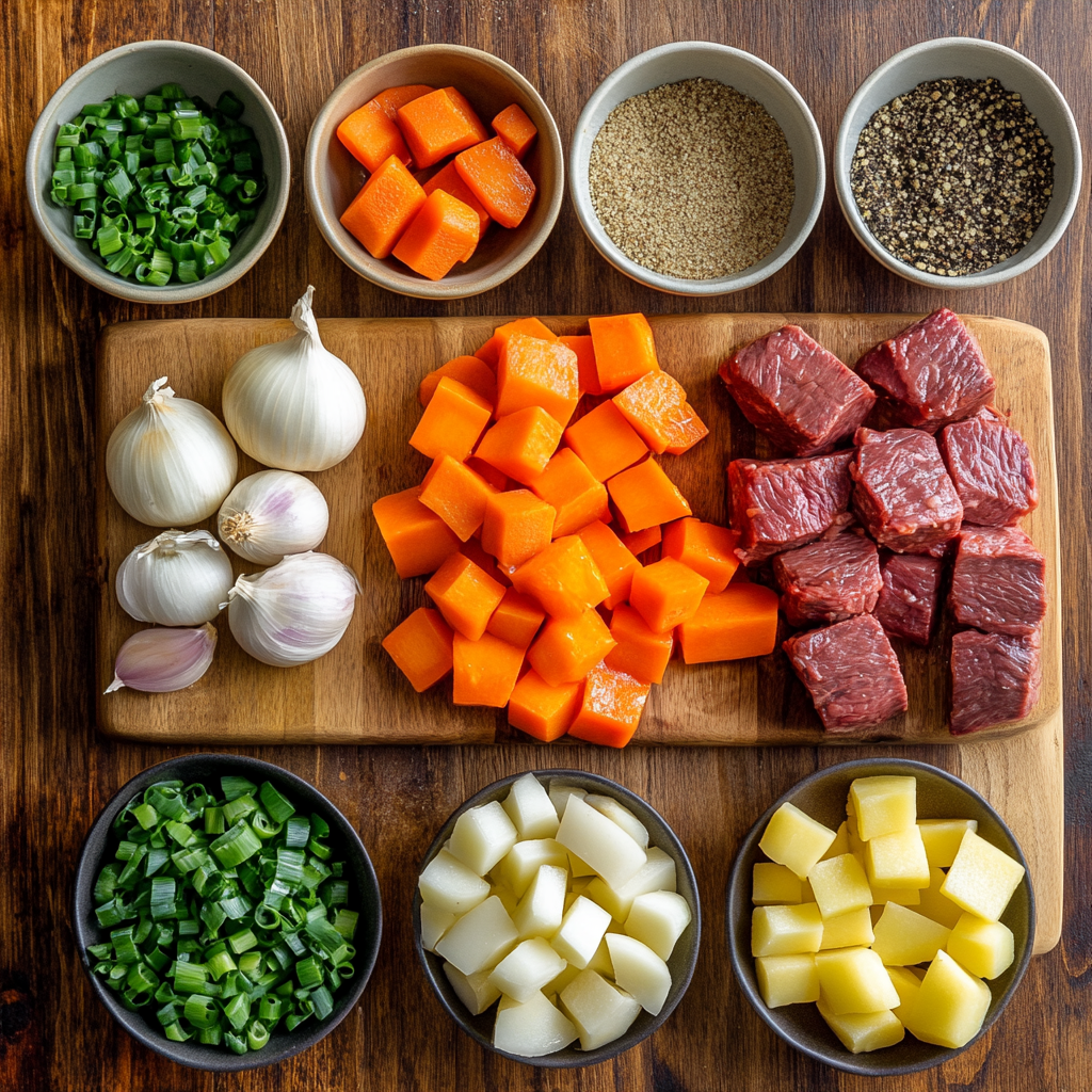 Filipino Beef Stew ingredients