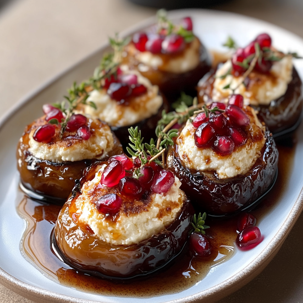 Mascarpone Stuffed Dates with Pomegranate and Honey