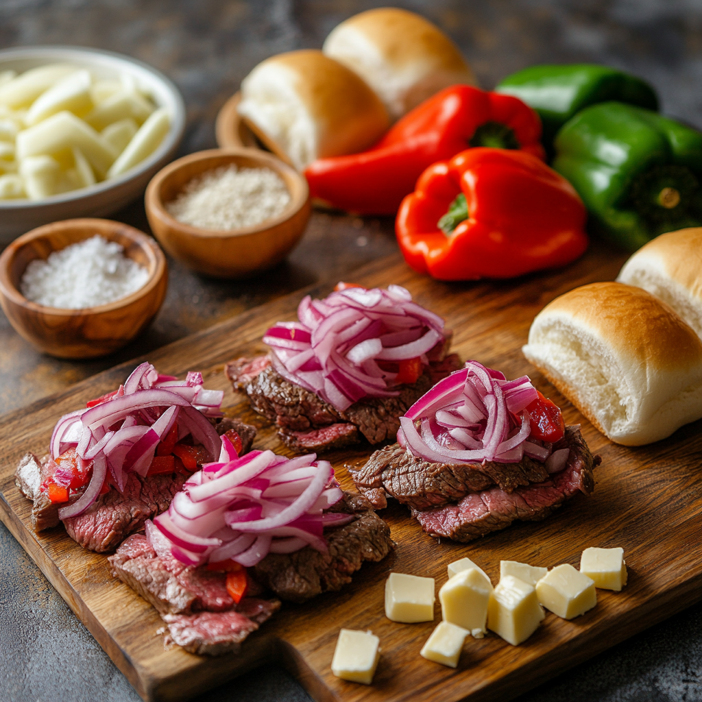 Philly Cheesesteak Sliders ingredients