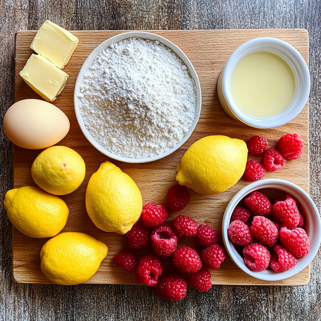 Raspberry Lemon Loaf Cake ingredients