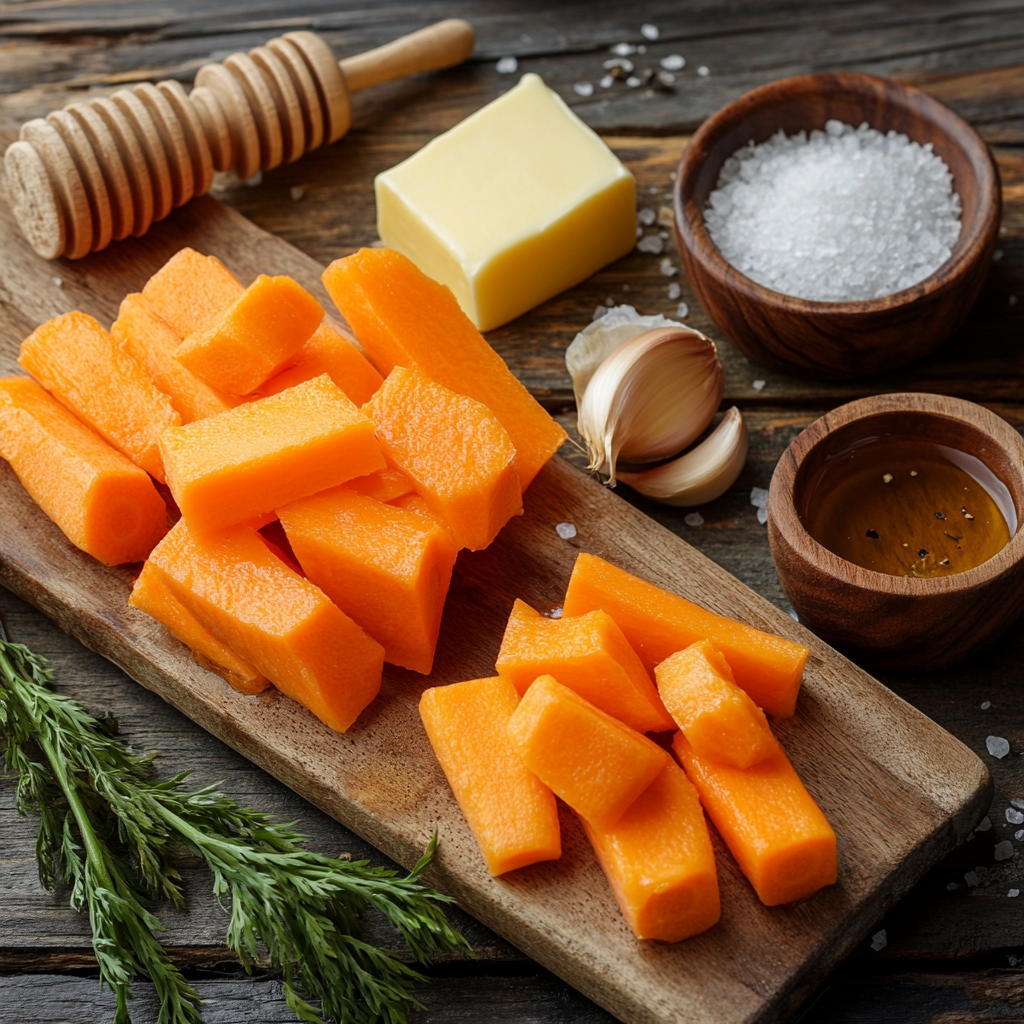 Roasted Brown Butter Honey Garlic Carrot ingredients