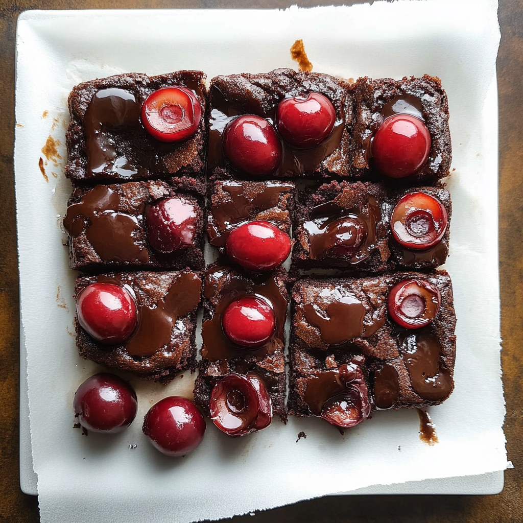 Roasted Cherry Brownies