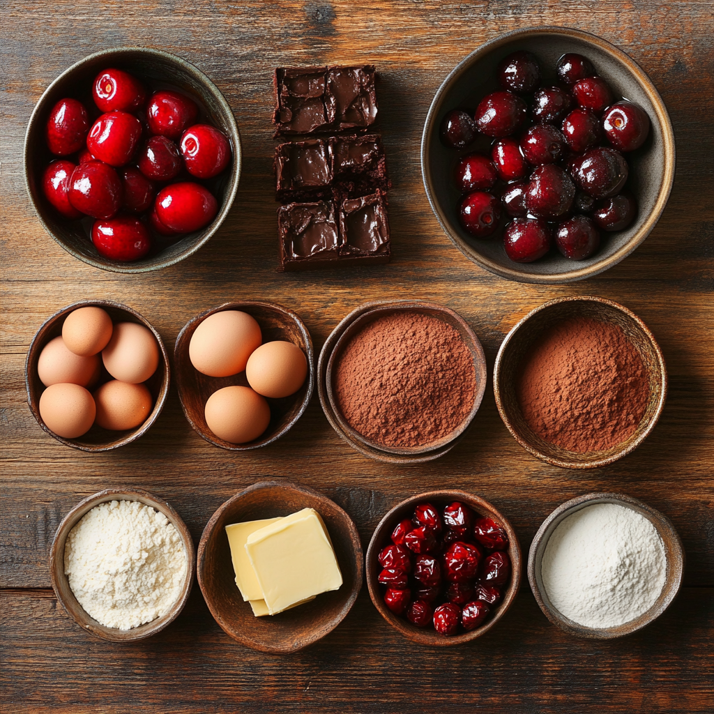 Roasted Cherry Brownies ingredients