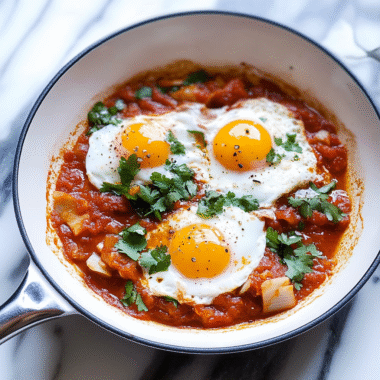 Shakshuka Poached Eggs in Spicy Tomato Sauce 1