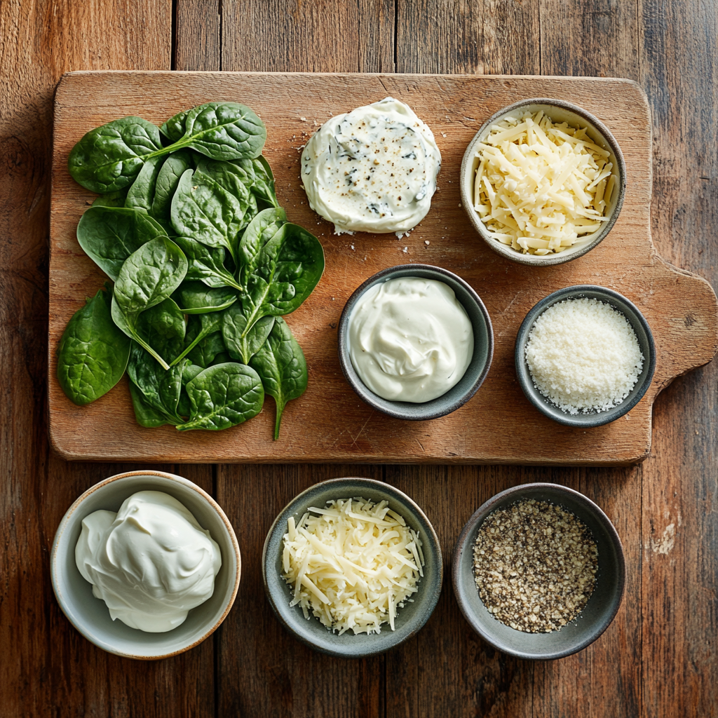 Spinach Dip ingredients
