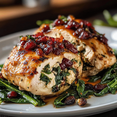 Spinach Cranberry Stuffed Chicken 1
