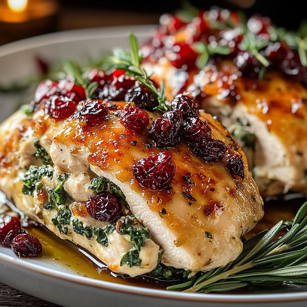 Spinach & Cranberry Stuffed Chicken