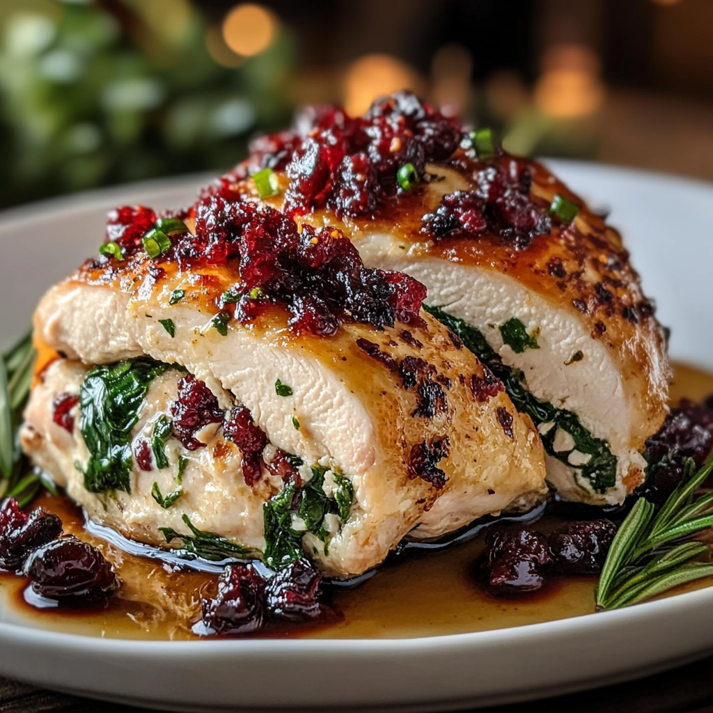 Spinach & Cranberry Stuffed Chicken