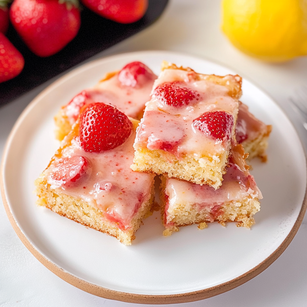 Strawberry Lemon Blondies 21 Strawberry Lemon Blondies