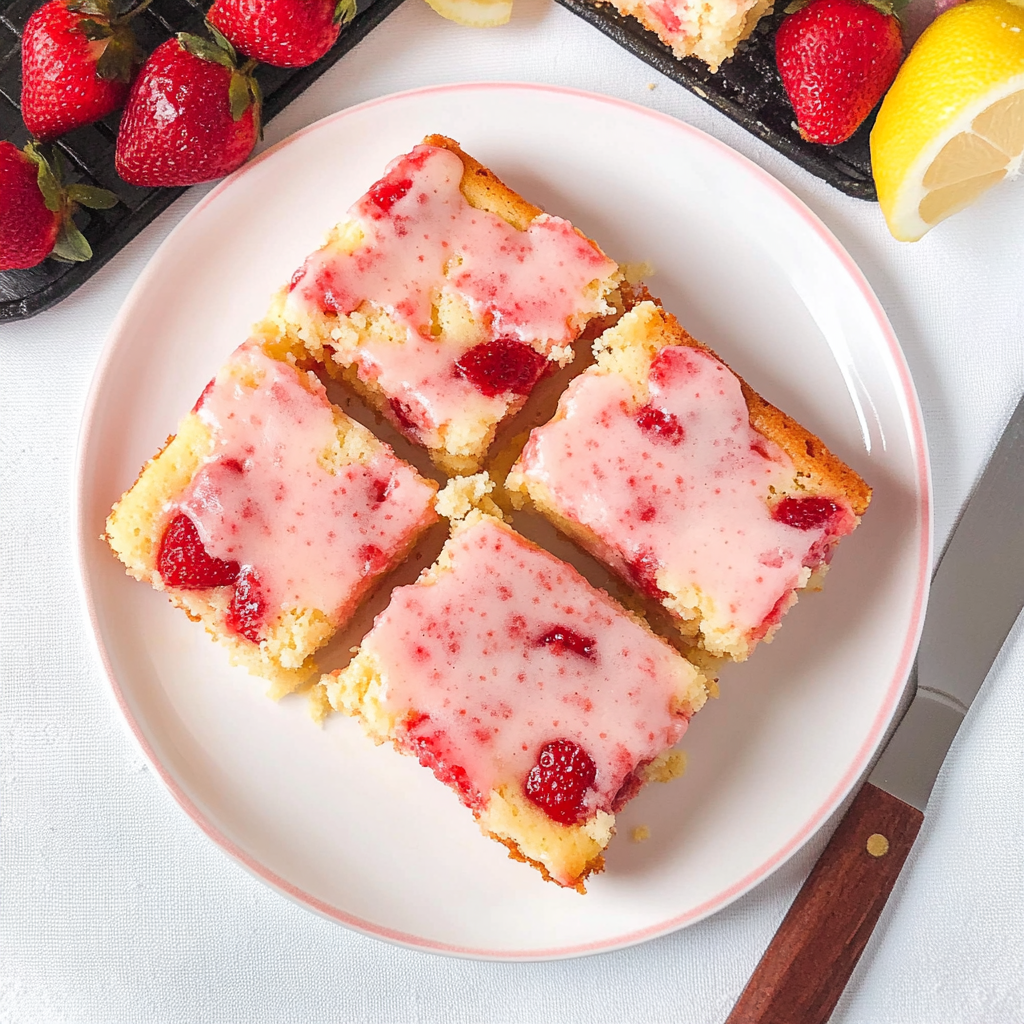Strawberry Lemon Blondies 22 Strawberry Lemon Blondies