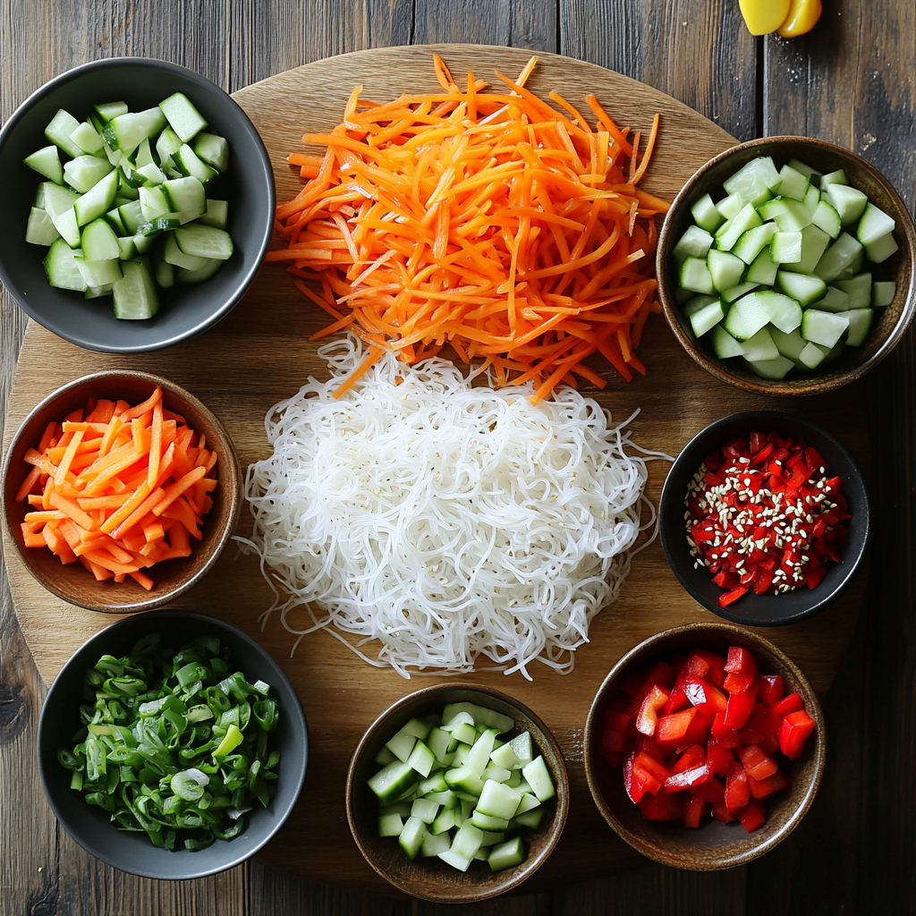 Asian Noodle Salad ingredients