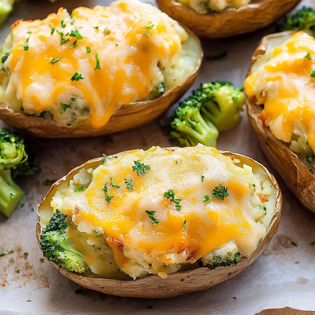 Broccoli Cheddar Twice Baked Potatoes