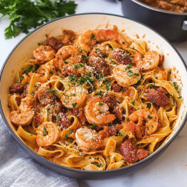 Cajun Shrimp and Sausage Pasta 1