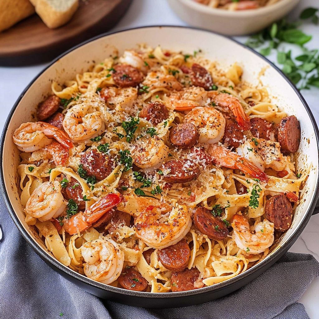 Cajun Shrimp and Sausage Pasta