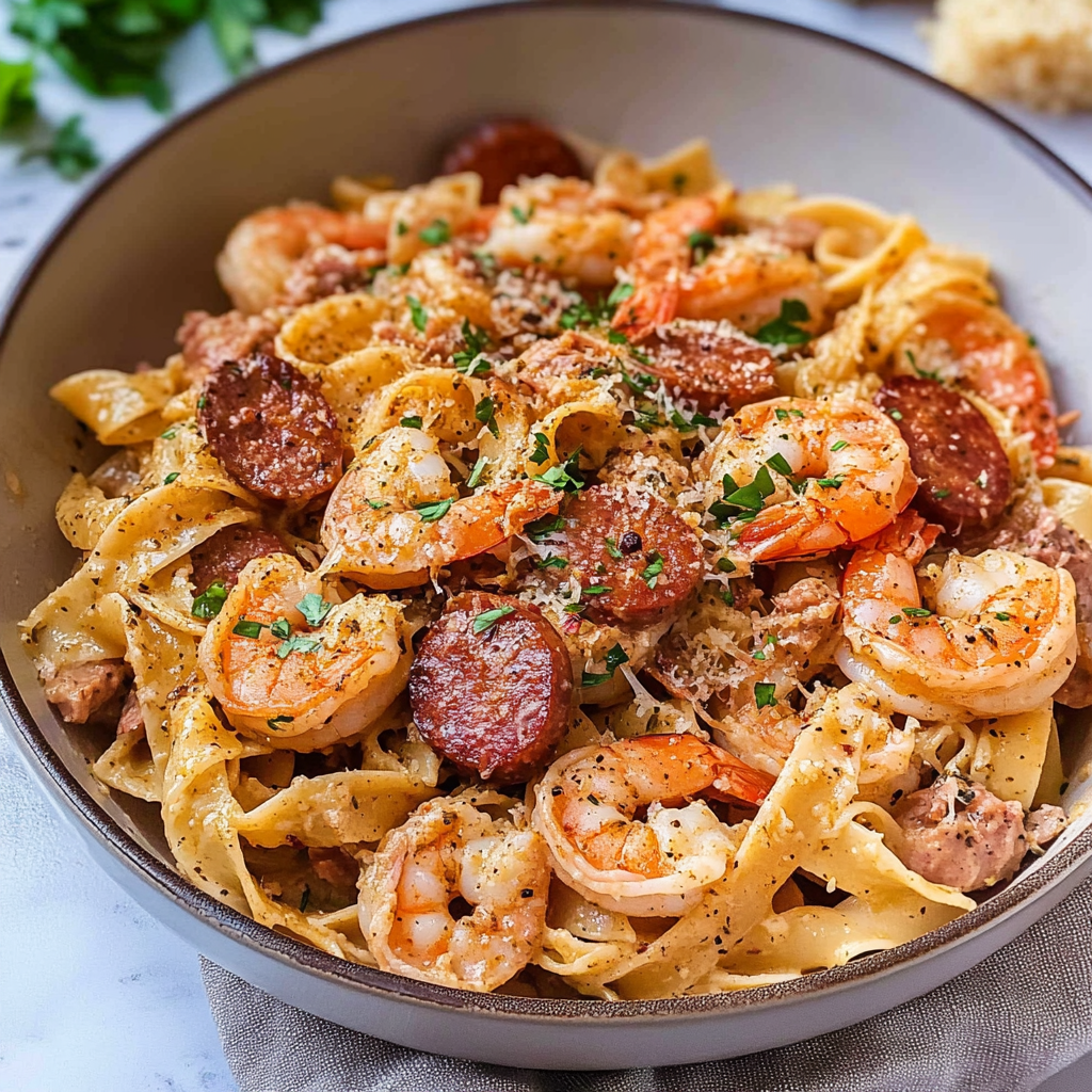 Cajun Shrimp and Sausage Pasta