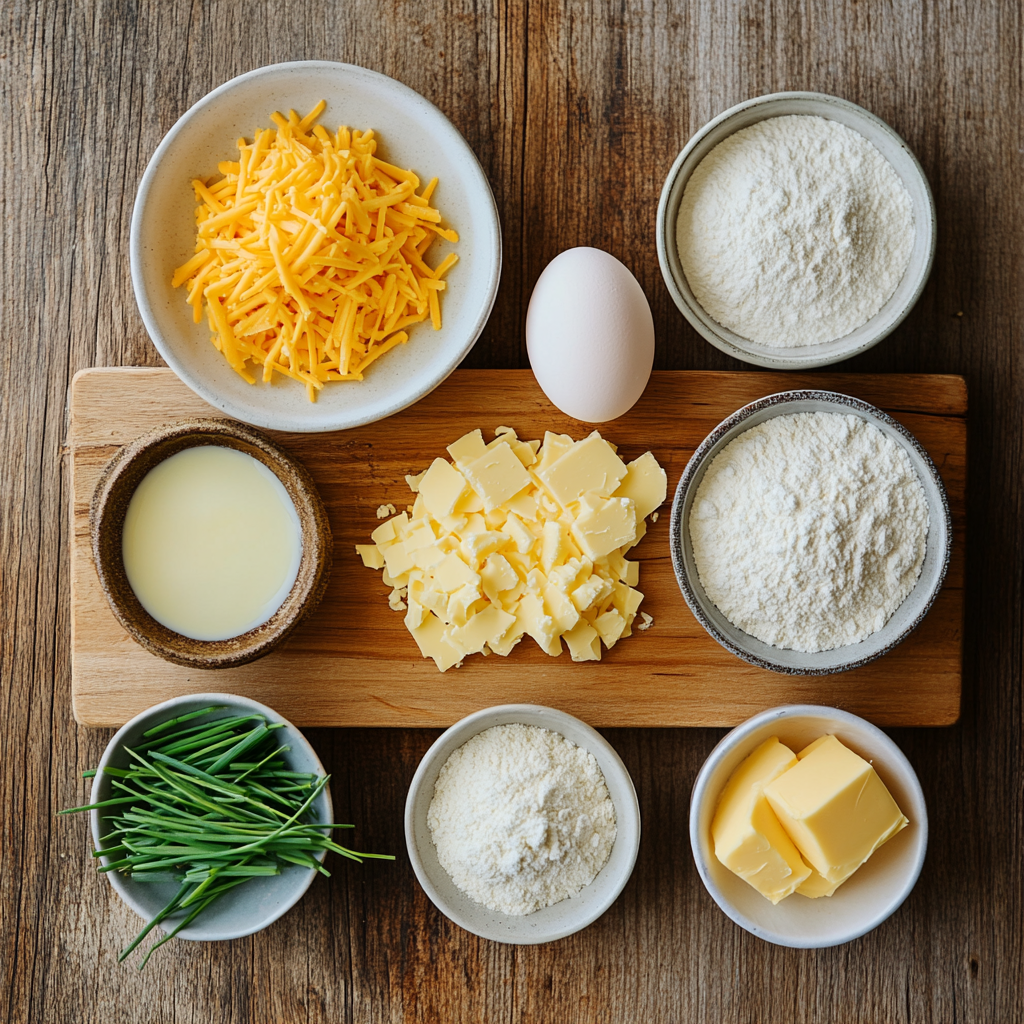 Cheddar Chive Waffle Sandwiches ingredients