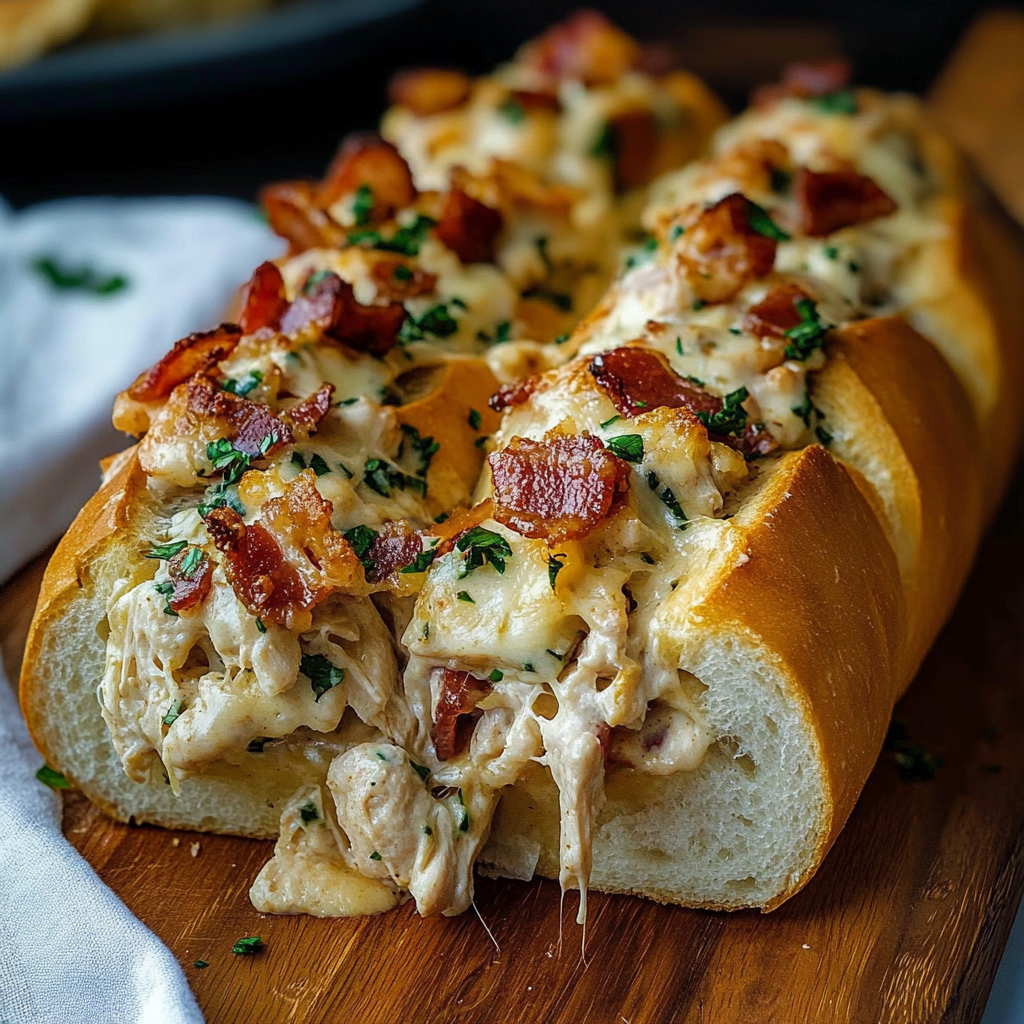 Chicken Bacon Ranch Stuffed Bread Recipe